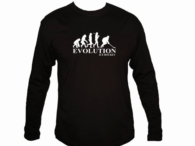 Ice hockey evolution funny evolve customized sleeved t-shirt
